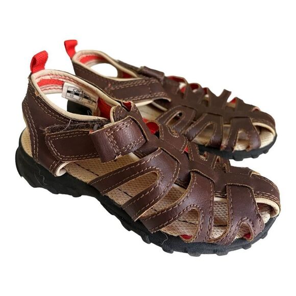 Toddler Boys Carters Julian-C Brown Fisherman Casual Sandals - Sz 10 - Picture 1 of 2